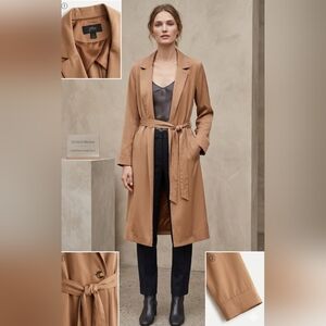 J.Crew Satin Lightweight Belted Duster Trench Coat - Camel Size S